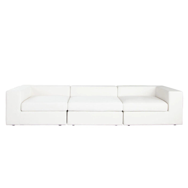 Muse Mist White Performance Fabric 3PC Modular Sofa Sofas & Loveseats LOOMLAN By Diamond Sofa