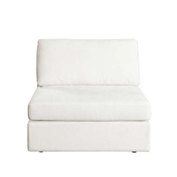 Muse Mist White Performance Fabric Armless Chair Club Chairs LOOMLAN By Diamond Sofa