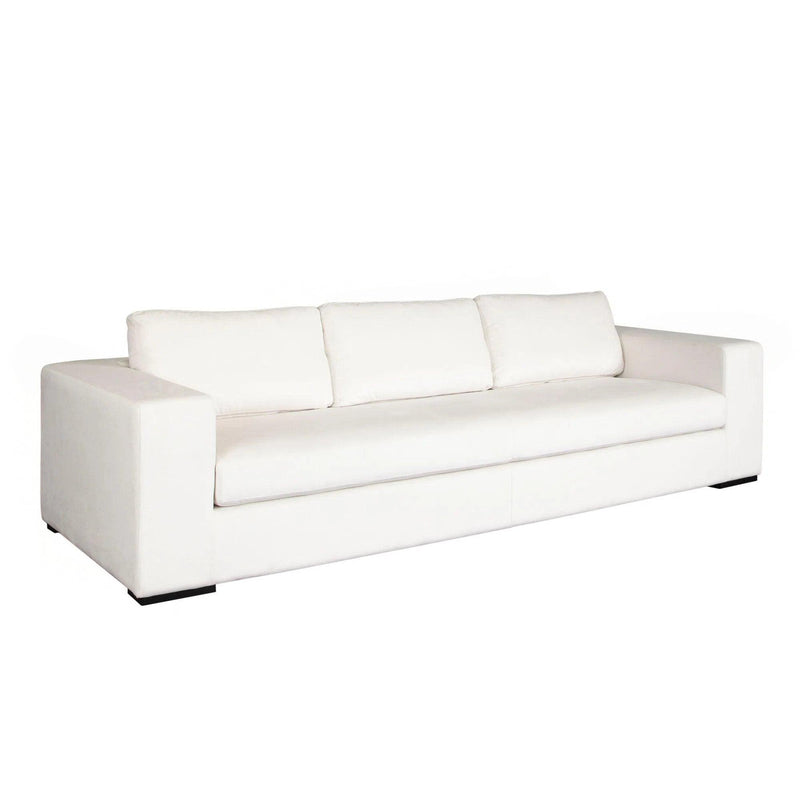 Muse Mist White Performance Fabric Sofa With 4 Black Accent Pillows Sofas & Loveseats LOOMLAN By Diamond Sofa