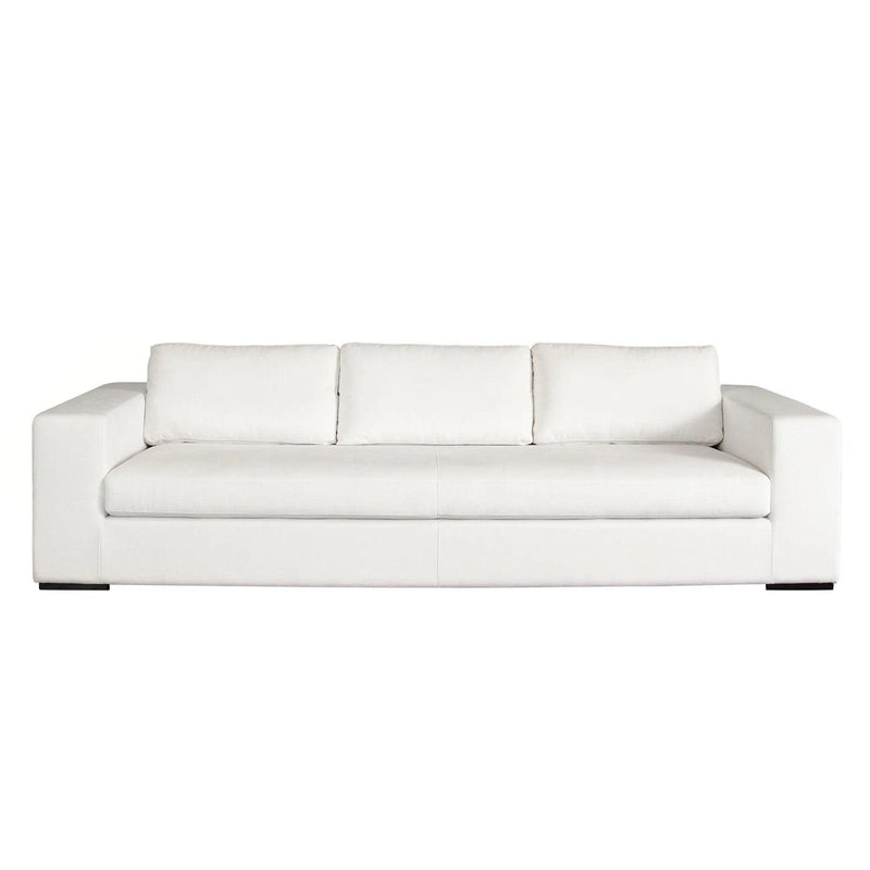 Muse Mist White Performance Fabric Sofa With 4 Black Accent Pillows Sofas & Loveseats LOOMLAN By Diamond Sofa