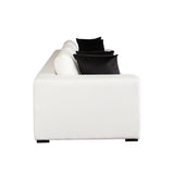 Muse Mist White Performance Fabric Sofa With 4 Black Accent Pillows Sofas & Loveseats LOOMLAN By Diamond Sofa