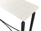 Mykos Console Table White Marble Top Slim Console Tables LOOMLAN By Sarreid