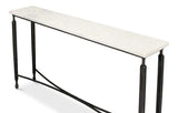 Mykos Console Table White Marble Top Slim Console Tables LOOMLAN By Sarreid