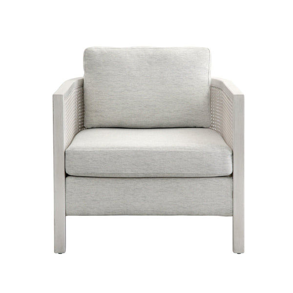 Mylo Wood White Accent Arm Chair Club Chairs LOOMLAN By Bassett Mirror