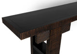 Nabu Console, Hand Rubbed Black with Light Brown Trim Console Tables LOOMLAN By Noir