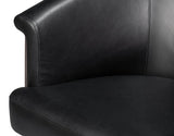 Nagel Distilled Leather and Iron Black Arm Chair Club Chairs LOOMLAN By Sarreid