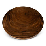 Naksu Natural Solid Chamcha Wood Round Dining Table Dining Tables LOOMLAN By Urbia