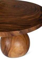 Naksu Natural Solid Chamcha Wood Round Dining Table Dining Tables LOOMLAN By Urbia