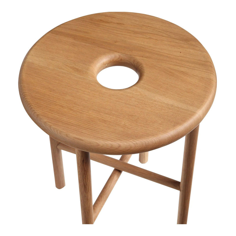 Namba Contemporary Oak Wood Stool Natural Side Table Side Tables LOOMLAN By Moe's Home