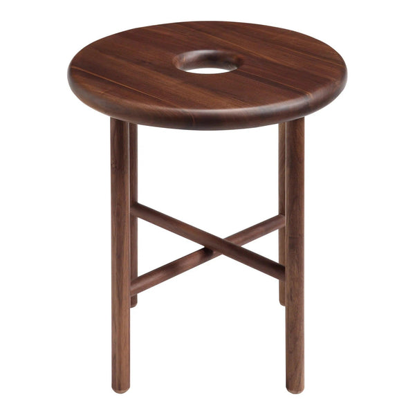 Namba Contemporary Solid Walnut Stool Side Table Side Tables LOOMLAN By Moe's Home