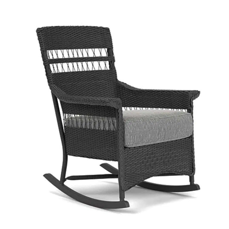 Nantucket Porch Rocker Premium Wicker Furniture Outdoor Lounge Chairs LOOMLAN By Lloyd Flanders