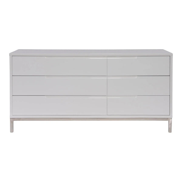 Naples Steel and Wood White Sideboard Sideboards LOOMLAN By Moe's Home