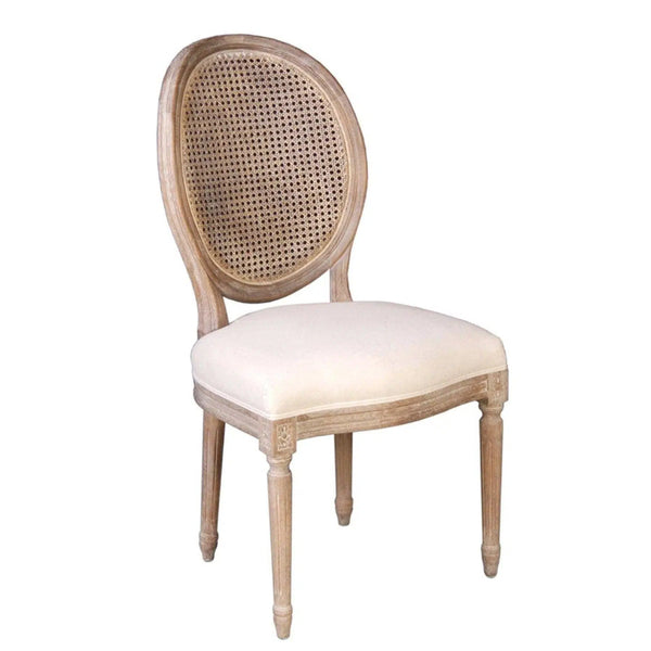 Napoleon Dining Chair with Cane Back 2PC Set Armless Dining Chairs LOOMLAN By LH Imports