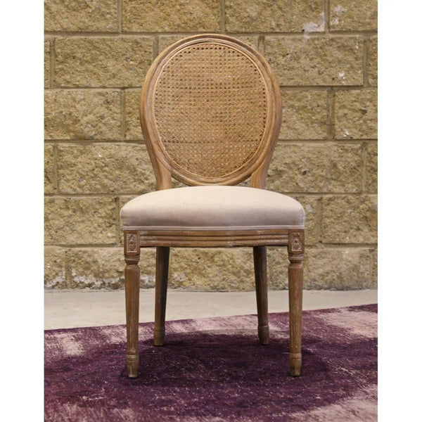 Napoleon Dining Chair with Cane Back 2PC Set Armless Dining Chairs LOOMLAN By LH Imports