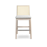 Nardia Boucle Upholstered Cane Counter Stool Counter Stools LOOMLAN By Urbia