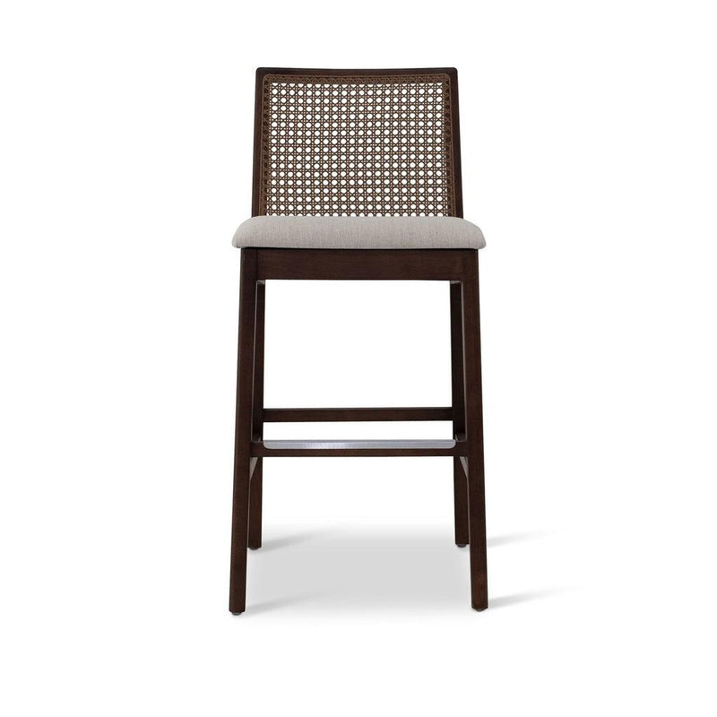 Nardia Boucle Upholstered Cane Counter Stool Counter Stools LOOMLAN By Urbia