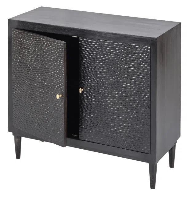 Narissa 2 Door Wood Black Cabinet Accent Cabinets LOOMLAN By LOOMLAN