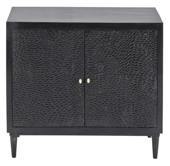 Narissa 2 Door Wood Black Cabinet Accent Cabinets LOOMLAN By LOOMLAN