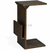 Narrow Wood Manor House Chairside Table Side Tables LOOMLAN By Sunny D