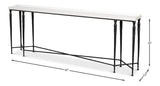 Nathaniel Elegance Console Table Slim Two Tone Wood 80" Console Tables LOOMLAN By Sarreid