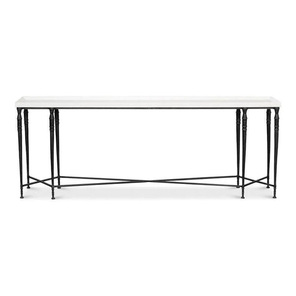 Nathaniel Elegance Console Table Slim Two Tone Wood 80" Console Tables LOOMLAN By Sarreid