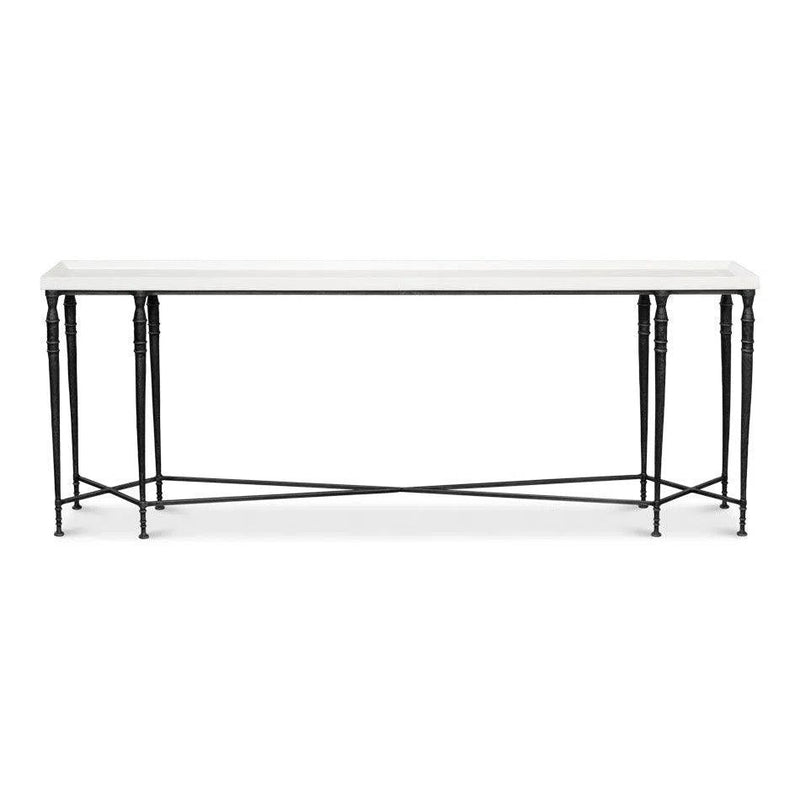 Nathaniel Elegance Console Table Slim Two Tone Wood 80" Console Tables LOOMLAN By Sarreid