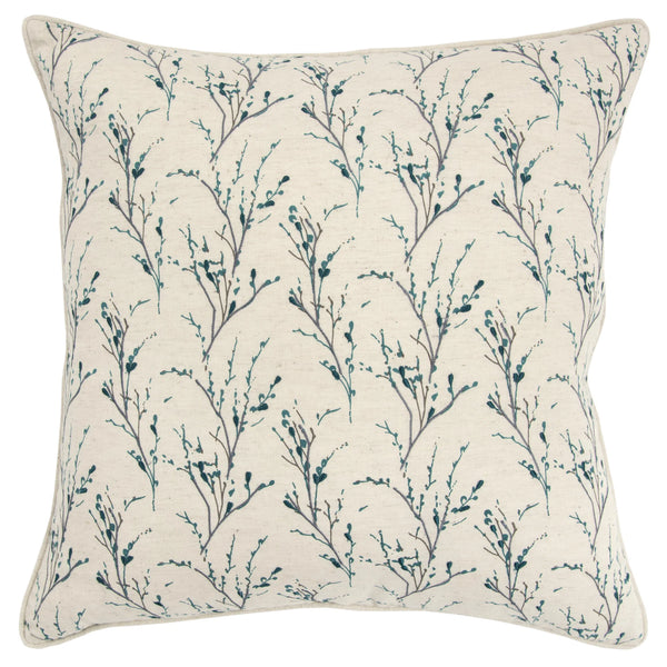 Natural Ady Floral Throw Pillow With Down Insert Throw Pillows LOOMLAN By LOOMLAN