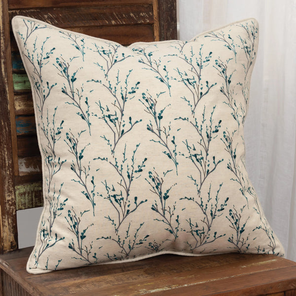 Natural Ady Floral Throw Pillow With Down Insert Throw Pillows LOOMLAN By LOOMLAN