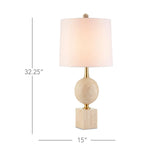 Natural Beige Antique Brass Adorno Table Lamp Table Lamps LOOMLAN By Currey & Co