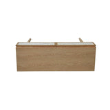 Natural Brown Console Table With Drawers Wood Top Wood Base Console Tables LOOMLAN By LH Imports