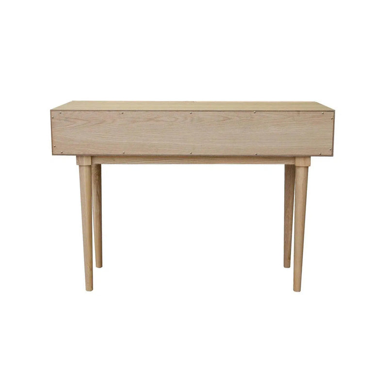 Natural Brown Console Table With Drawers Wood Top Wood Base Console Tables LOOMLAN By LH Imports