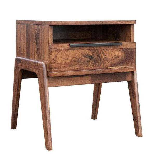 Natural Brown Solid Wood Frame Remix Nightstand Nightstands LOOMLAN By LH Imports