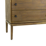 Natural Brown Solid Wood Frame West 6 Drawer Dresser Dressers LOOMLAN By LH Imports