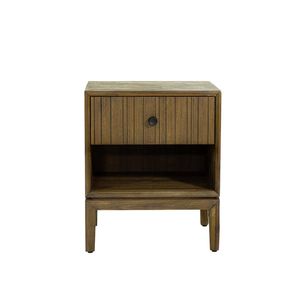 Natural Brown Solid Wood Frame West Nightstand Nightstands LOOMLAN By LH Imports