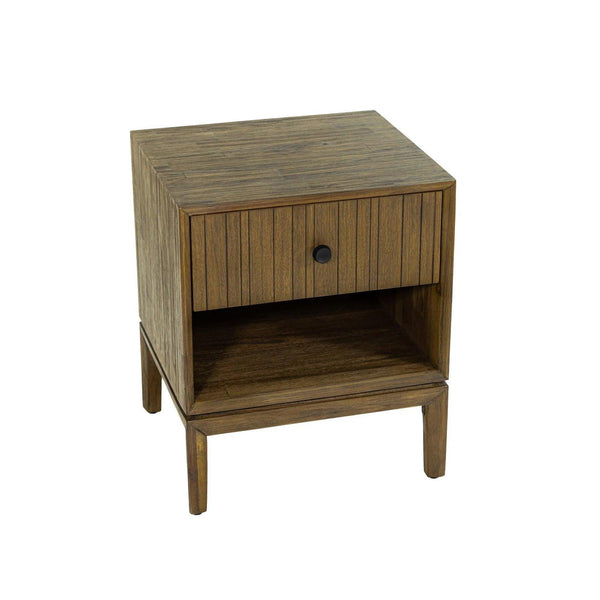 Natural Brown Solid Wood Frame West Nightstand Nightstands LOOMLAN By LH Imports