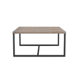 Natural Brown Square Coffee Table Wood Top With Metal Base Coffee Tables LOOMLAN By LH Imports