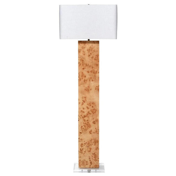 Natural Burl Wood 63" Parallel Floor Lamp Floor Lamps LOOMLAN By Jamie Young