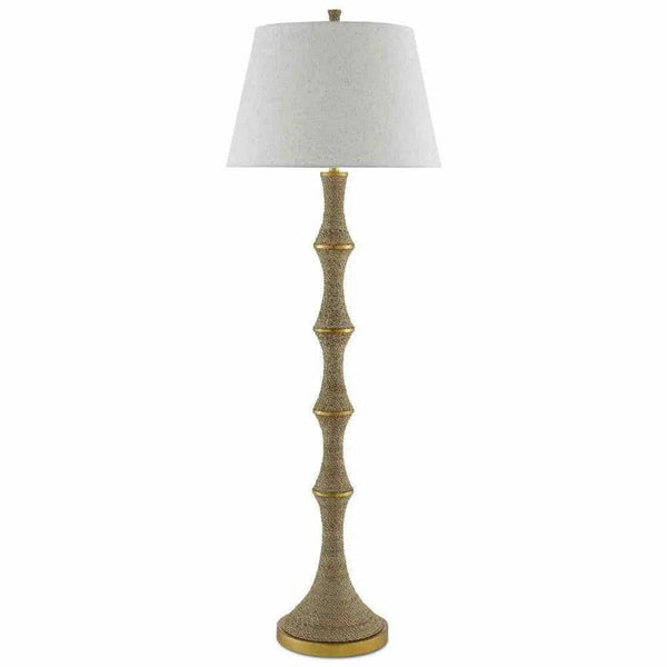 Natural Dark Gold Leaf Bourgeon Floor Lamp Floor Lamps LOOMLAN By Currey & Co