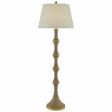 Natural Dark Gold Leaf Bourgeon Floor Lamp Floor Lamps LOOMLAN By Currey & Co