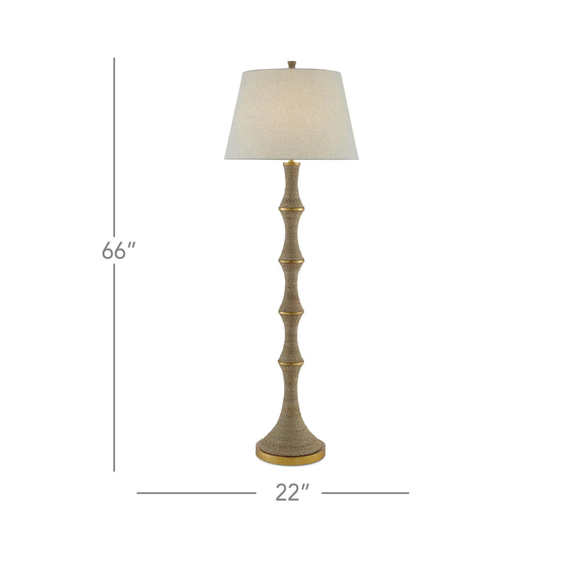 Natural Dark Gold Leaf Bourgeon Floor Lamp Floor Lamps LOOMLAN By Currey & Co