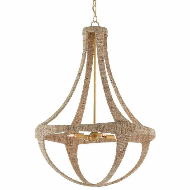 Natural Dark Gold Leaf Ibiza Chandelier Chandeliers LOOMLAN By Currey & Co