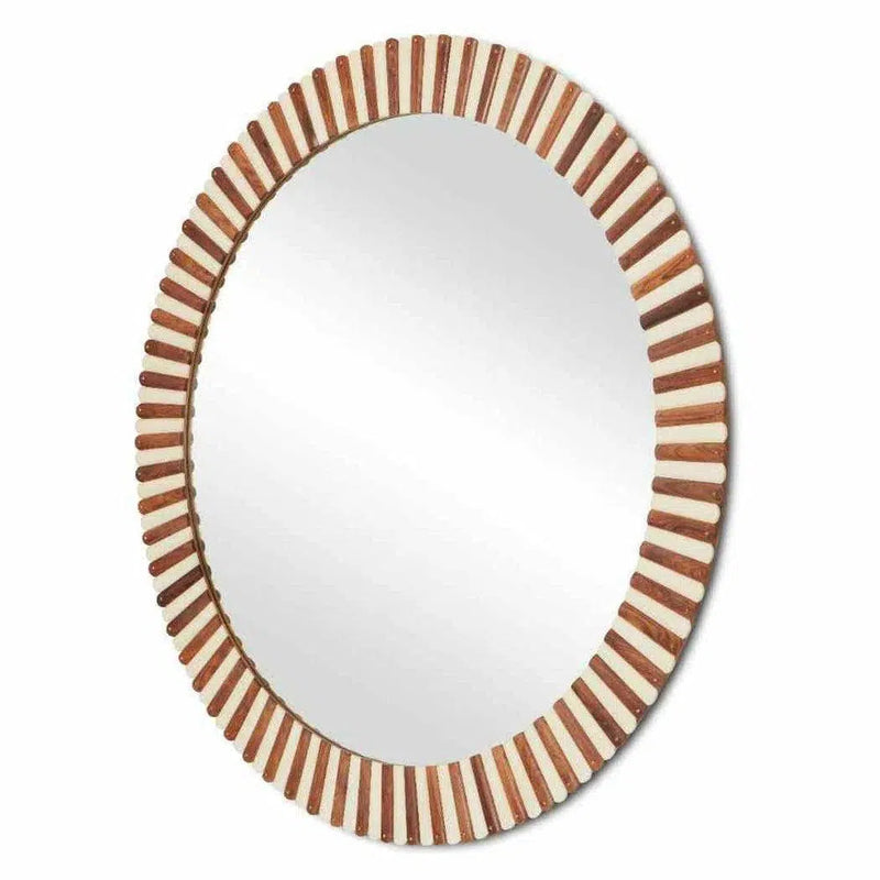 Natural Ivory Brass Muse Large Mirror Wall Mirrors LOOMLAN By Currey & Co