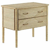 Natural Kaipo Two Drawer Chest Accent Cabinet Nightstands LOOMLAN By Currey & Co