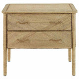 Natural Kaipo Two Drawer Chest Accent Cabinet Nightstands LOOMLAN By Currey & Co