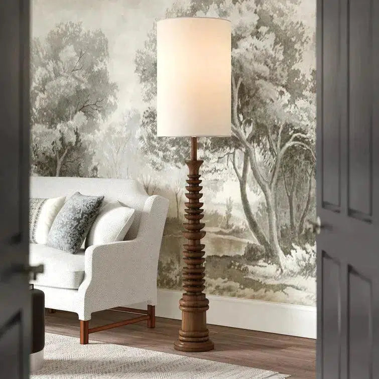 Natural Malayan Floor Lamp Phyllis Morris Collection Floor Lamps LOOMLAN By Currey & Co