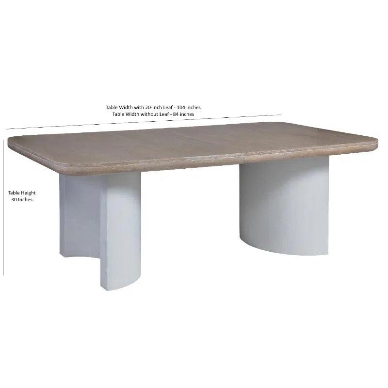 Natural Oak Bodhi Rectanglular Table with 20-Inch Leaf Dining Tables LOOMLAN By Palmetto Home - Bodhi