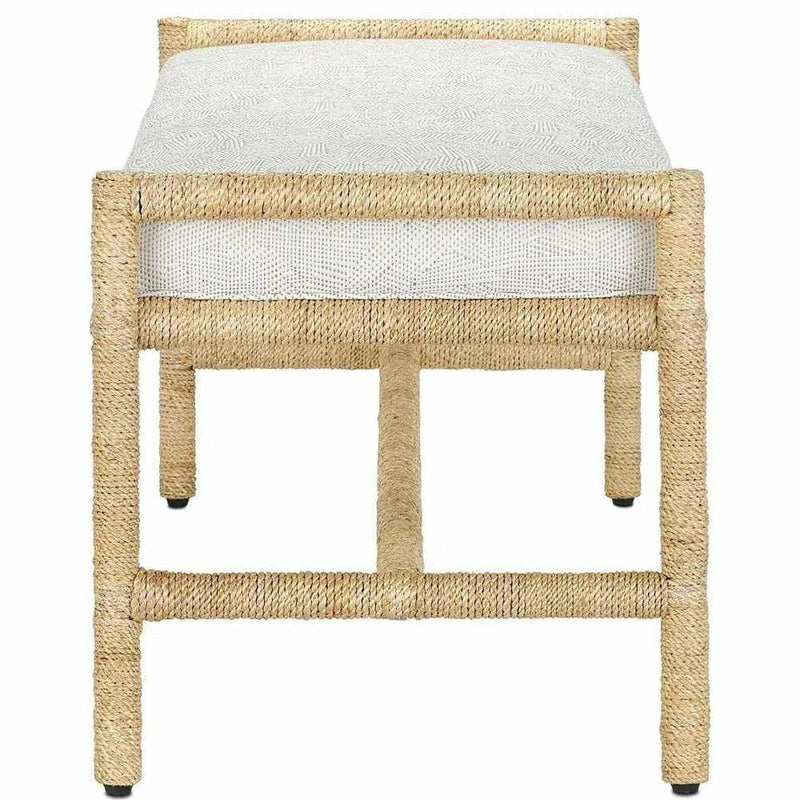 Natural Olisa Pearl Bench Bedroom Benches LOOMLAN By Currey & Co