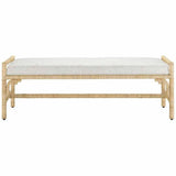 Natural Olisa Pearl Bench Bedroom Benches LOOMLAN By Currey & Co