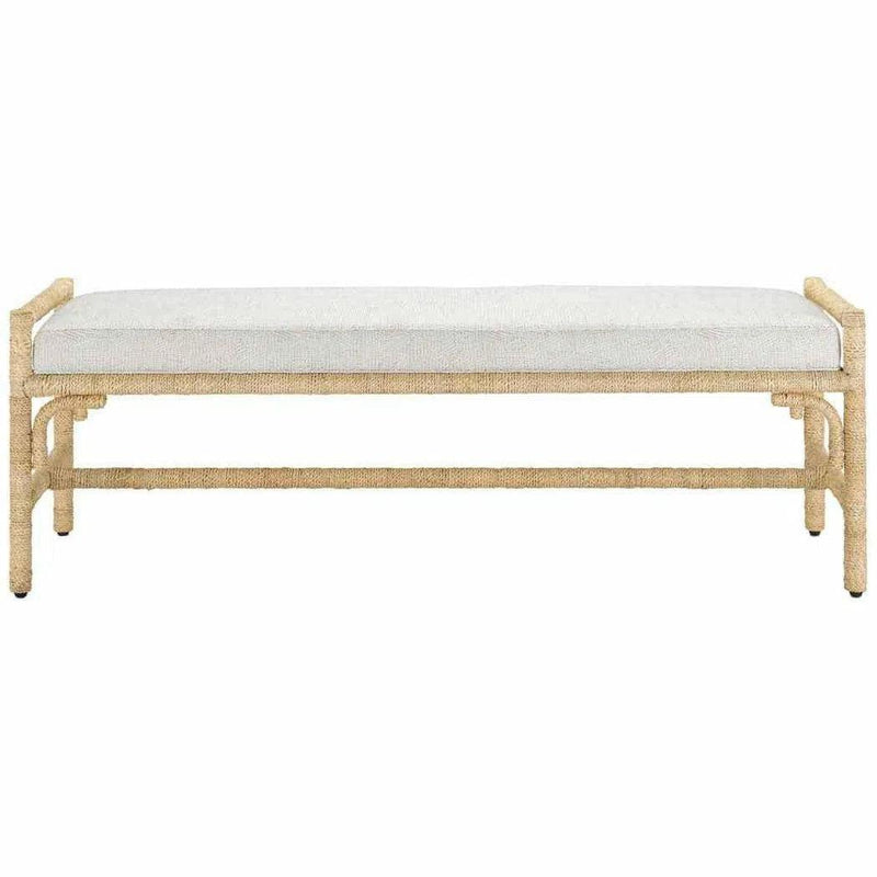 Natural Olisa Pearl Bench Bedroom Benches LOOMLAN By Currey & Co