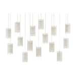 Natural Painted Silver Escenia Rectangular 15-Light Multi-Drop Pendant Pendants LOOMLAN By Currey & Co